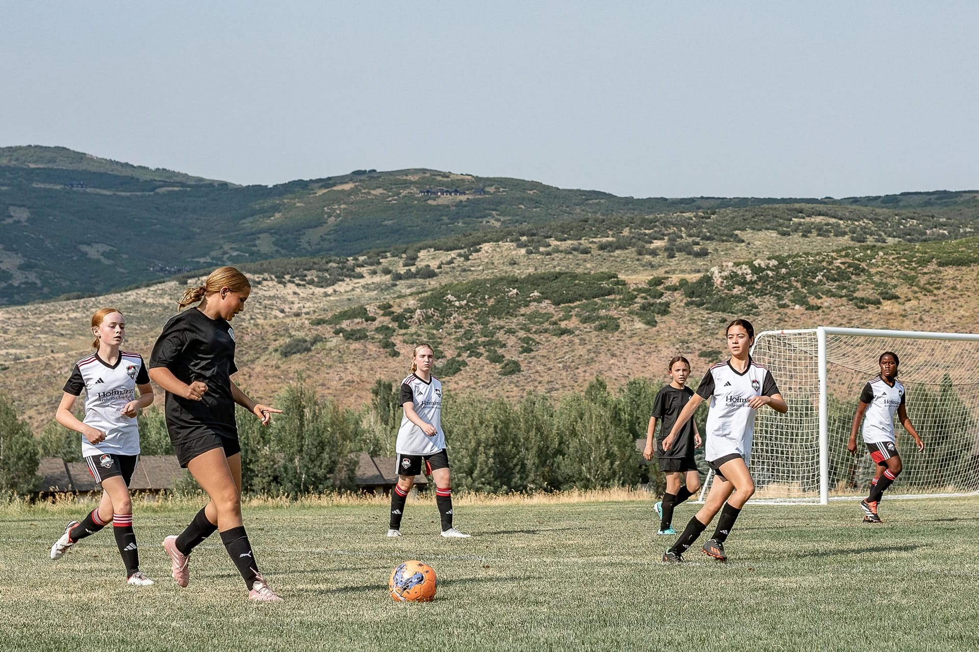Youth soccer players competing at the Park City Extreme Cup tournament in Park City, Utah.