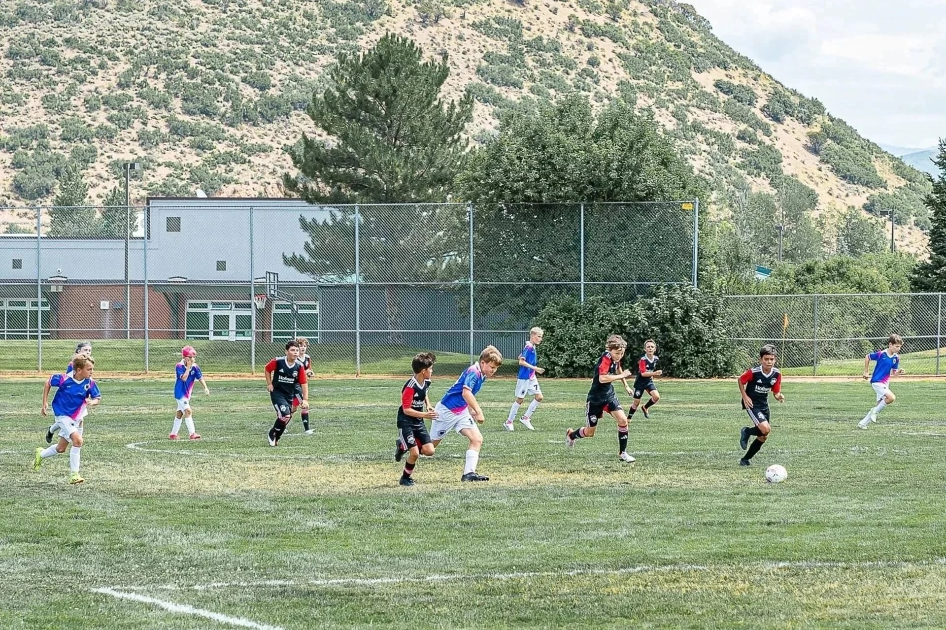 Soccer fields in the Wasatch Back region near Park City, Utah during the Extreme Cup tournament.