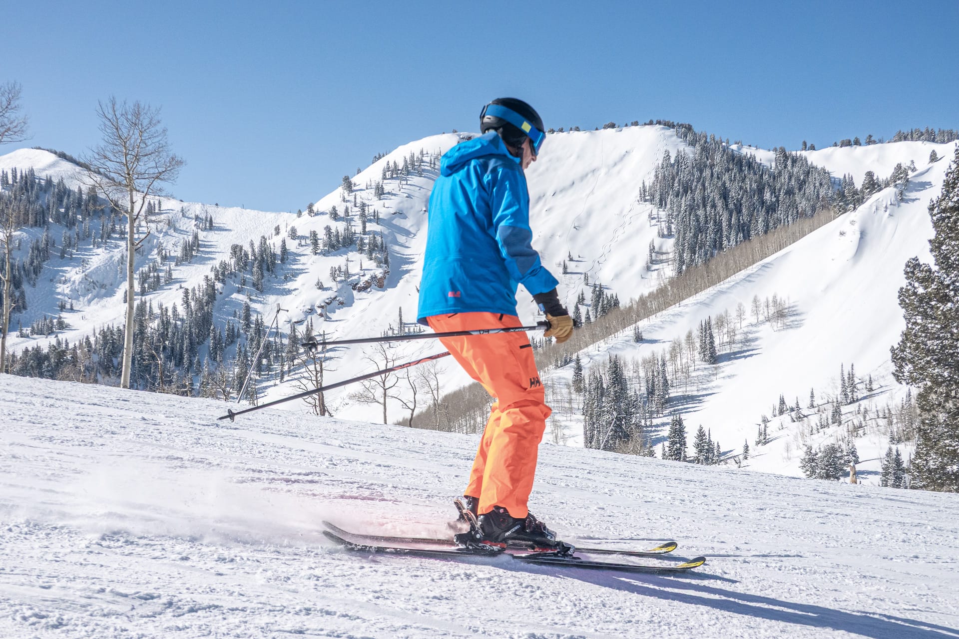 Skier at Canyons Village in Park City